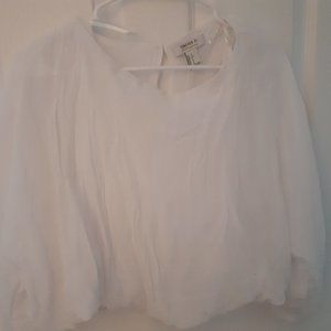 NWOT Forever 21 Size Small White blouse with sleeve cutouts